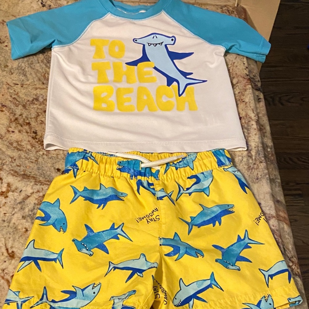 Old Navy Kids Swim Rashguard Set - Blue and Yellow